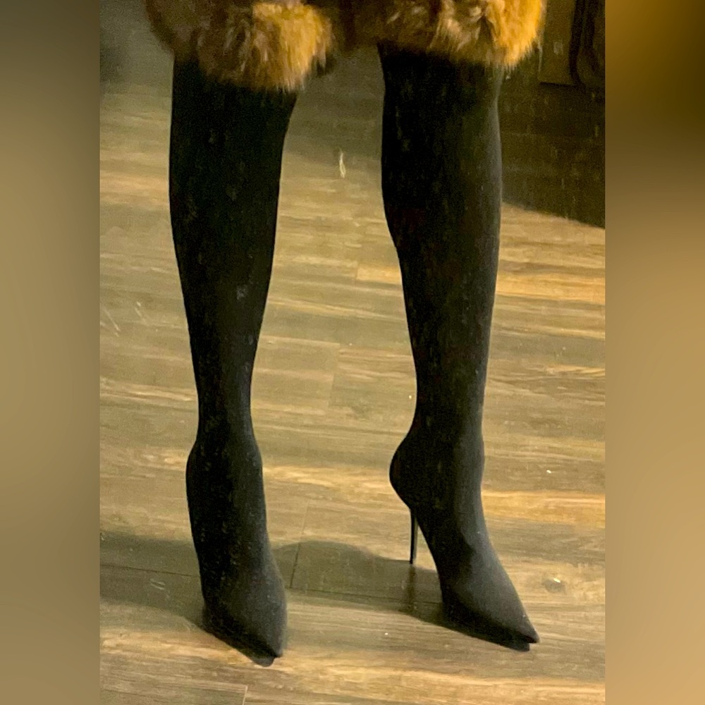 Rene Caovilla stocking and fur boots 40